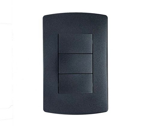 ONESTO TRINITY 3L 2W LIGHT SWITCH BLACK 4X2