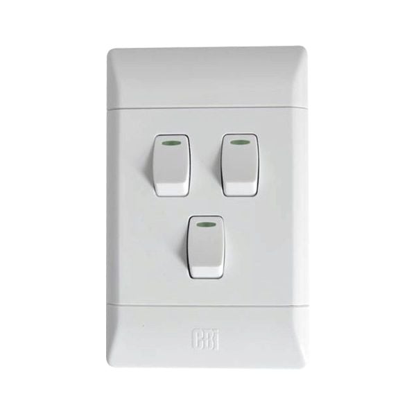 CBI LIGHT SWITCH+COVER 3L 1W 2X4