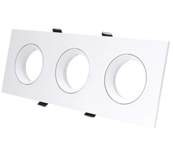 WHITE RECTANGULAR ANTI GLARE ADJUST SHALLOW 3 LAMP