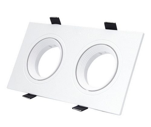 WHITE RECTANGULAR ANTI GLARE ADJUST SHALLOW 2 LAMP